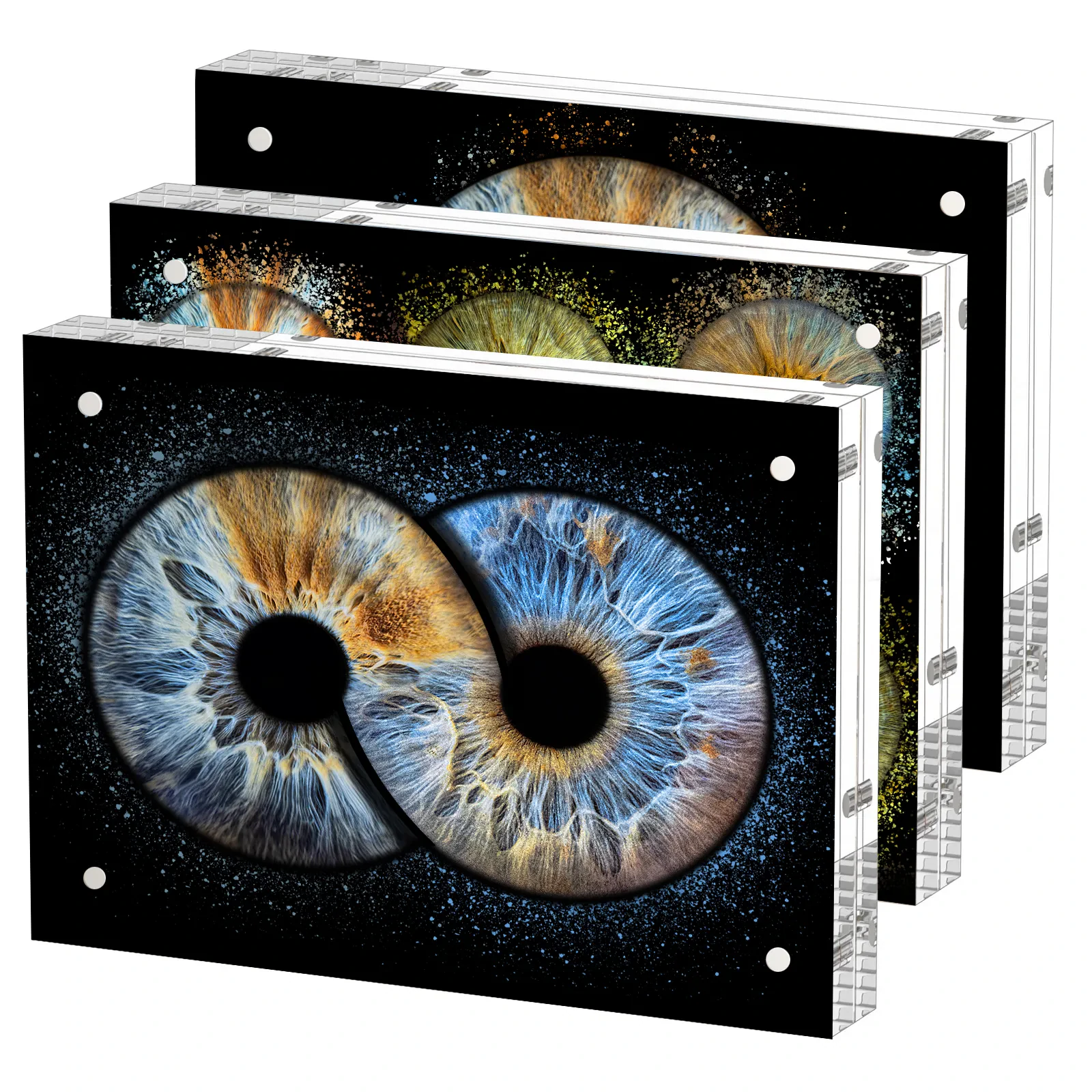 Iris photography print with elegant acrylic frame