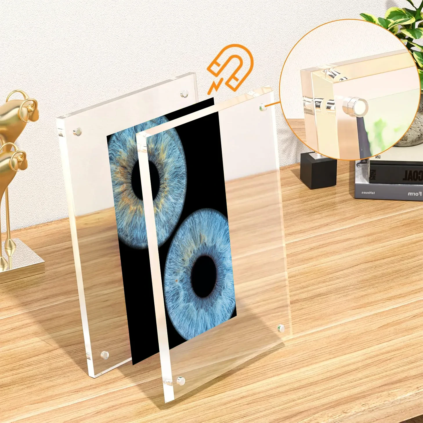 Iris photography print with elegant acrylic frame