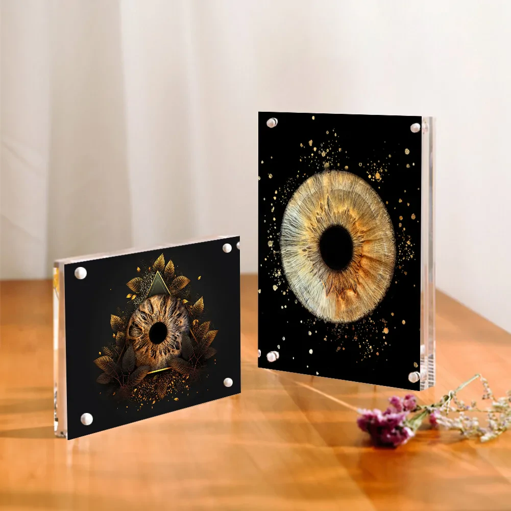 Iris photography print with elegant acrylic frame