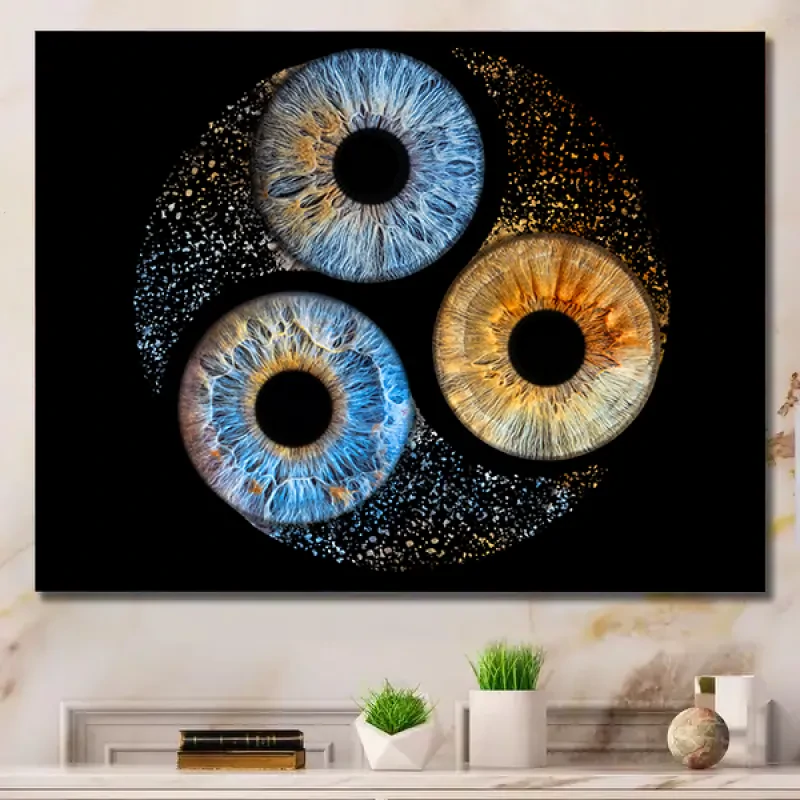 Vivid iris photography metal print wall art