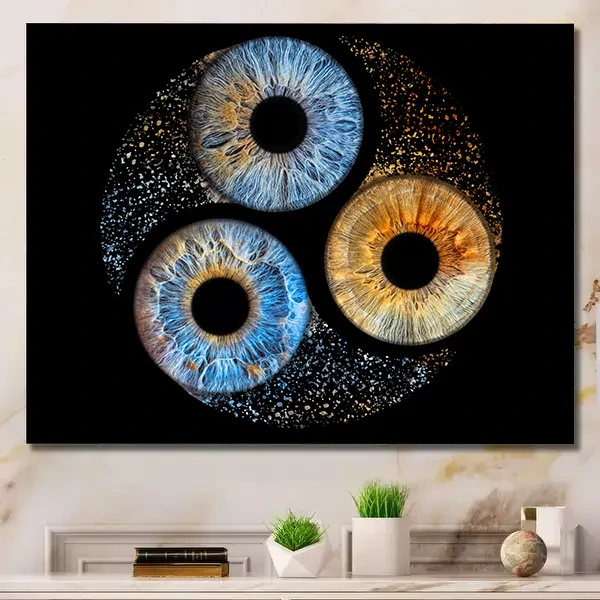 Vivid iris photography metal print wall art