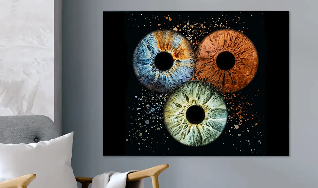 Vivid iris photography metal print wall art