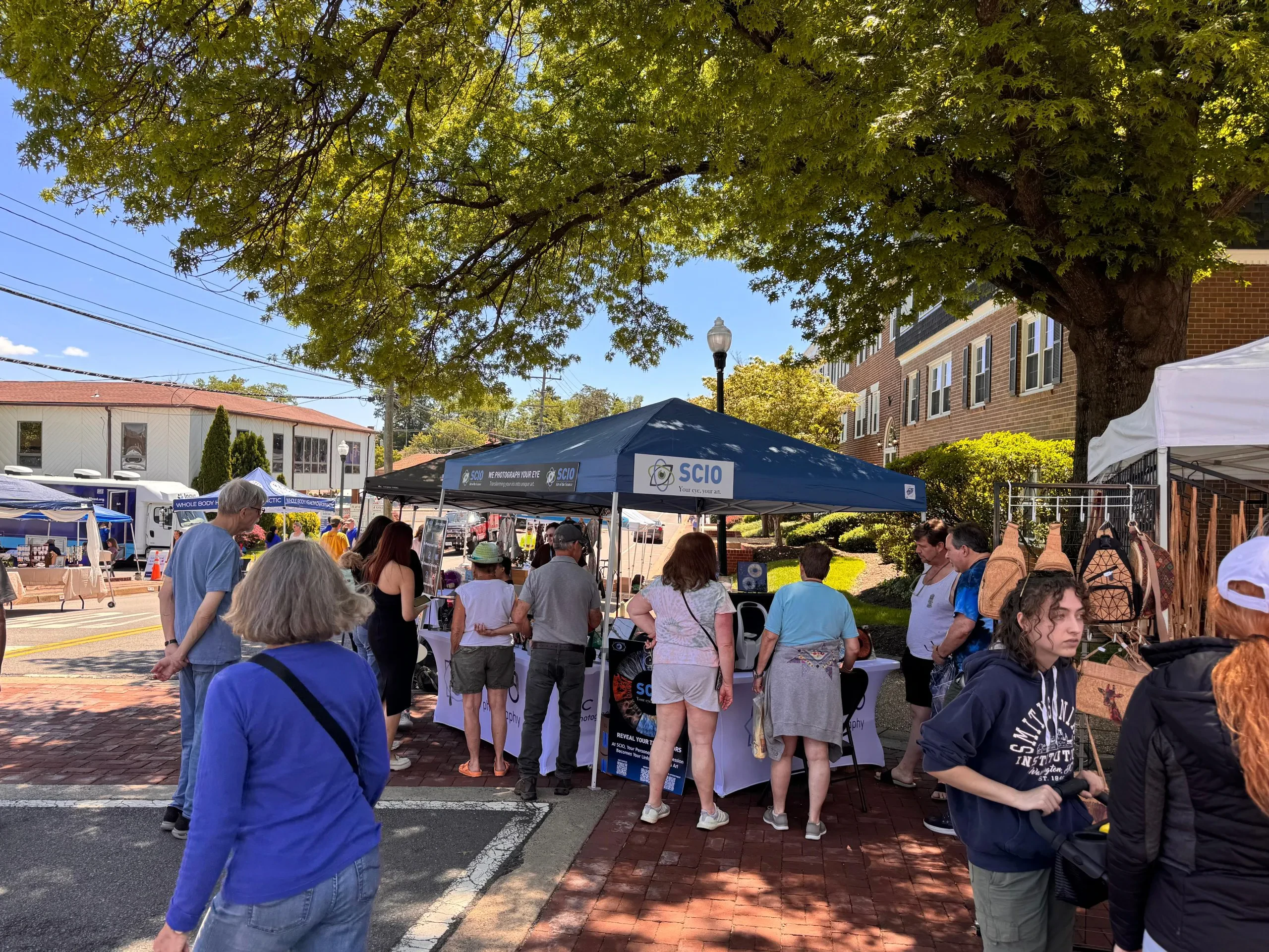 SCIO iris photography booth at a festival