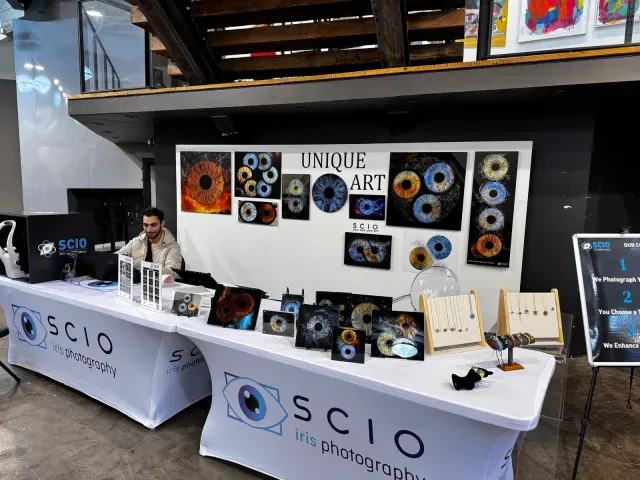 SCIO iris photography setup at a special event