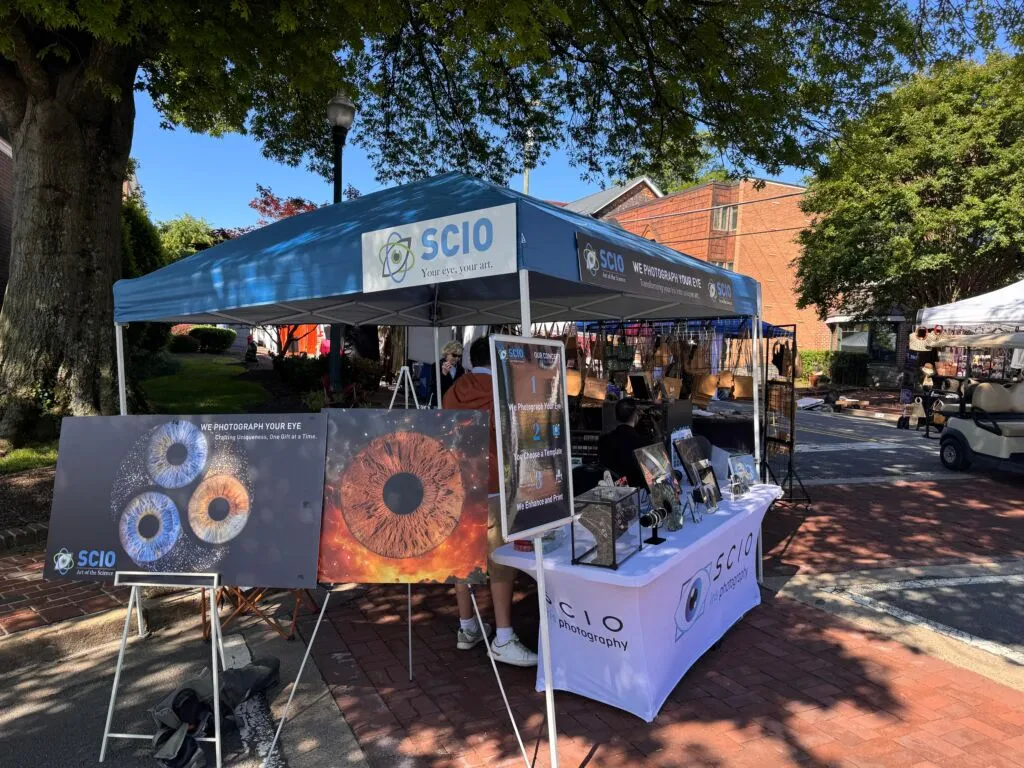 SCIO iris photography experience at a corporate event